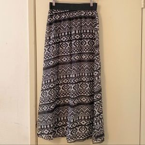 NWT tribal print maxi skirt side slits